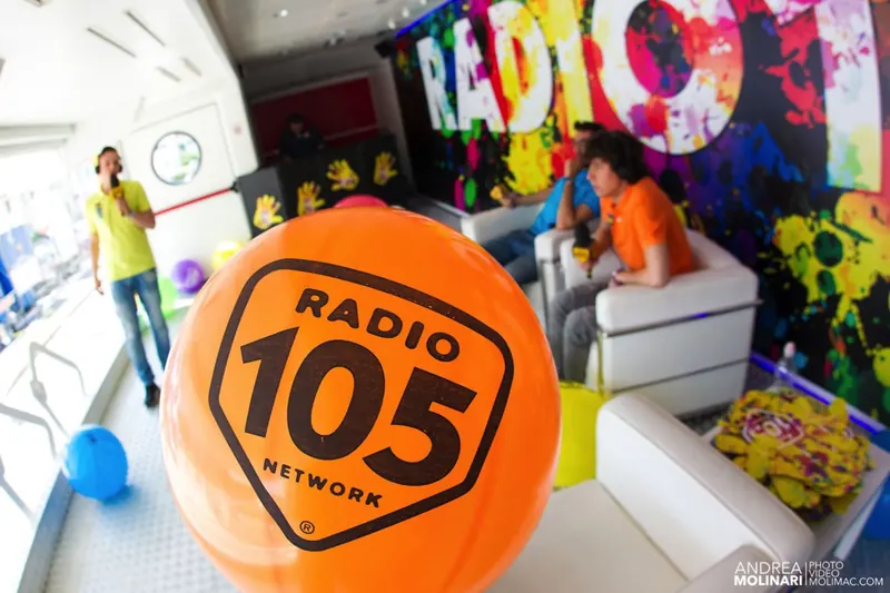 Studio mobile di Radio 105 a The Color Run