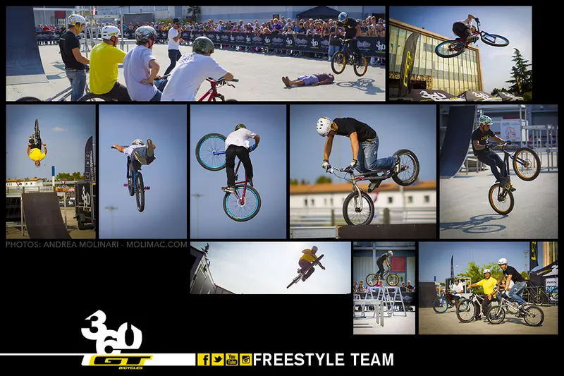 Collage del GT 360 Degrees Freestyle Team: acrobazie in BMX