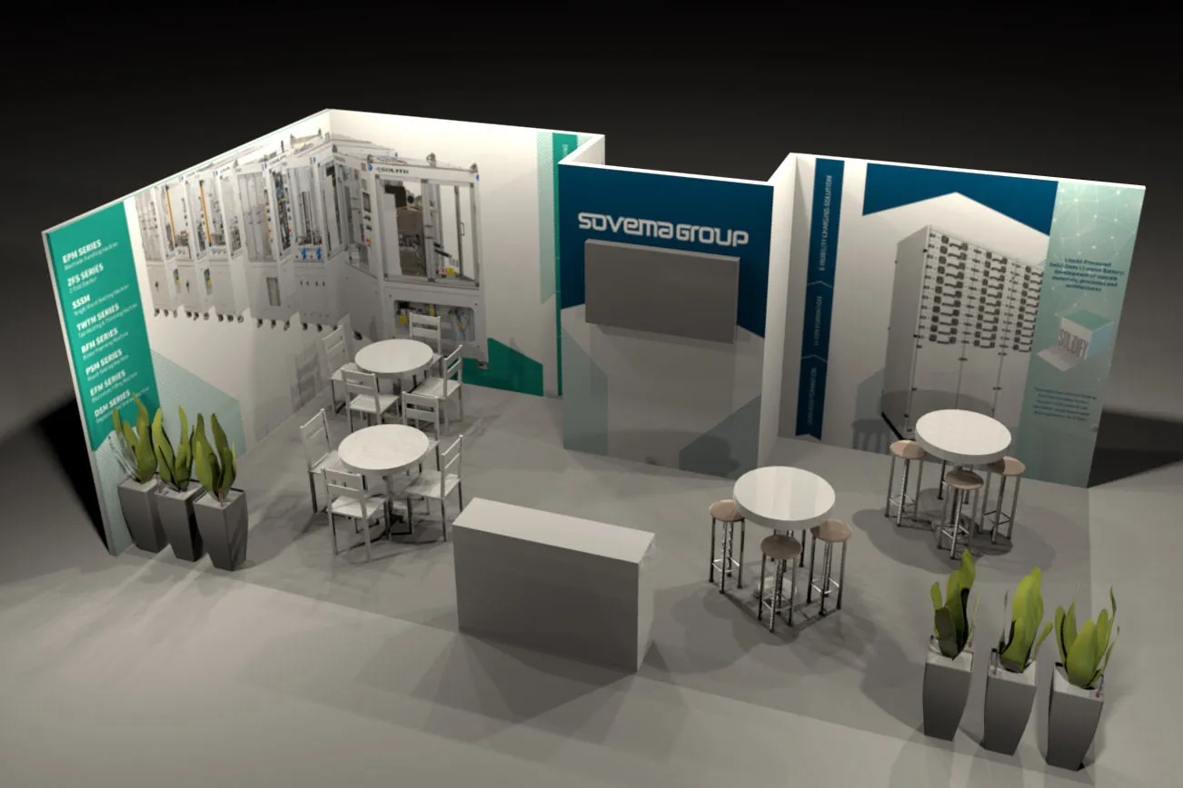 Progetto dello stand fieristico di Sovema Group